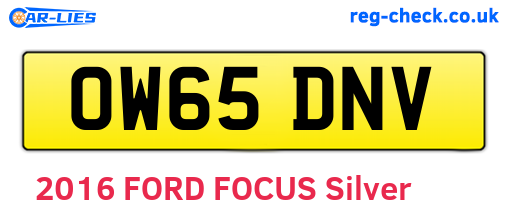 OW65DNV are the vehicle registration plates.