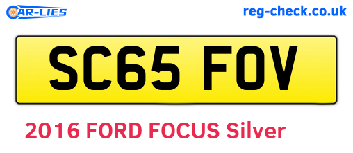 SC65FOV are the vehicle registration plates.