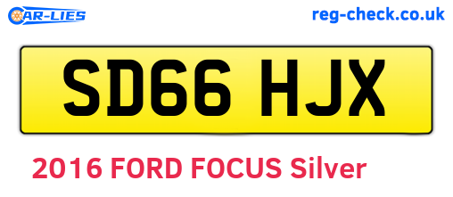 SD66HJX are the vehicle registration plates.