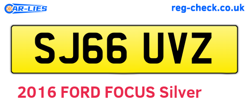 SJ66UVZ are the vehicle registration plates.