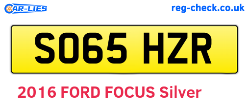 SO65HZR are the vehicle registration plates.