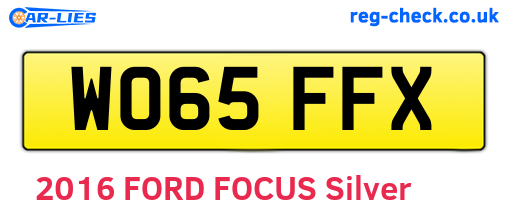 WO65FFX are the vehicle registration plates.