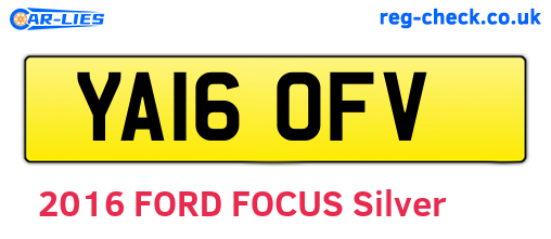 YA16OFV are the vehicle registration plates.