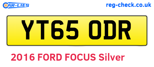 YT65ODR are the vehicle registration plates.