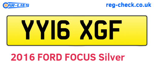 YY16XGF are the vehicle registration plates.