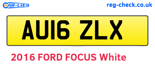 AU16ZLX are the vehicle registration plates.