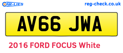 AV66JWA are the vehicle registration plates.