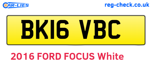 BK16VBC are the vehicle registration plates.