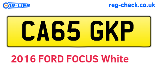 CA65GKP are the vehicle registration plates.
