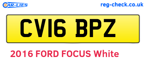 CV16BPZ are the vehicle registration plates.