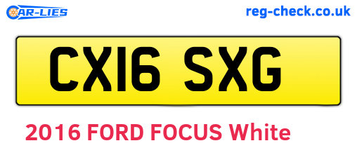 CX16SXG are the vehicle registration plates.