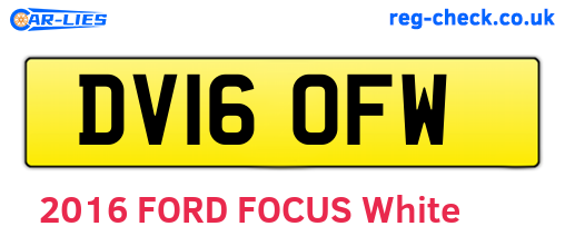 DV16OFW are the vehicle registration plates.