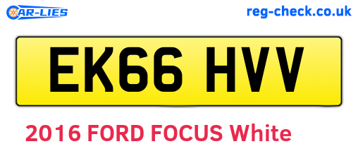 EK66HVV are the vehicle registration plates.