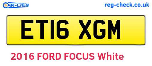 ET16XGM are the vehicle registration plates.