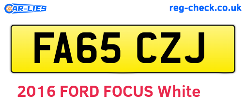 FA65CZJ are the vehicle registration plates.
