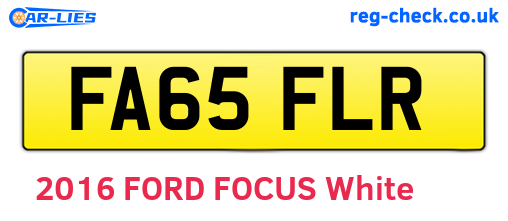 FA65FLR are the vehicle registration plates.