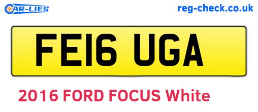 FE16UGA are the vehicle registration plates.