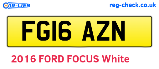 FG16AZN are the vehicle registration plates.