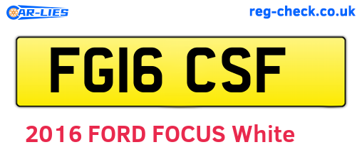 FG16CSF are the vehicle registration plates.
