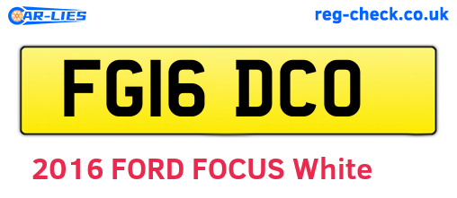 FG16DCO are the vehicle registration plates.
