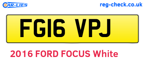 FG16VPJ are the vehicle registration plates.