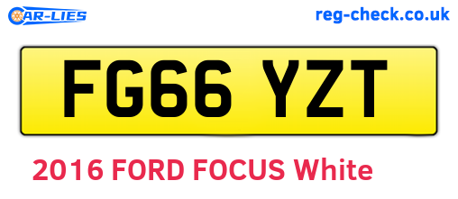 FG66YZT are the vehicle registration plates.