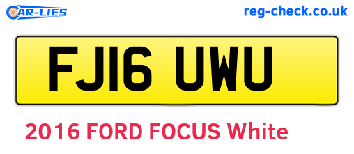 FJ16UWU are the vehicle registration plates.