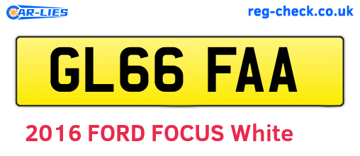 GL66FAA are the vehicle registration plates.