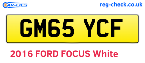 GM65YCF are the vehicle registration plates.