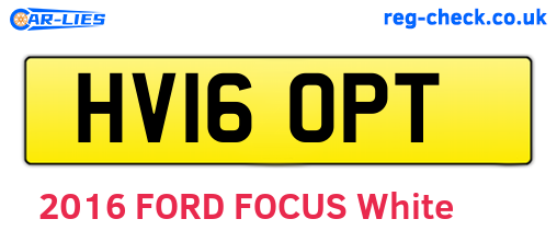 HV16OPT are the vehicle registration plates.