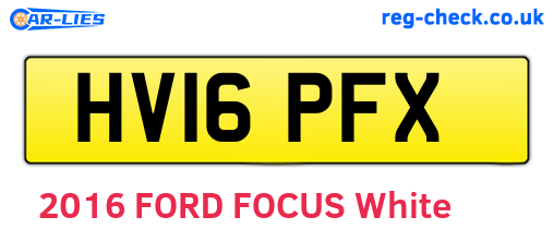 HV16PFX are the vehicle registration plates.