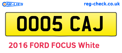 OO05CAJ are the vehicle registration plates.