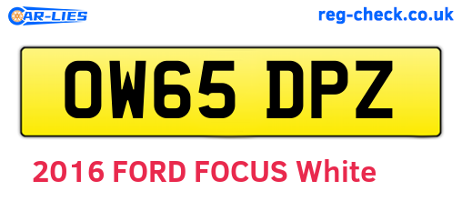 OW65DPZ are the vehicle registration plates.