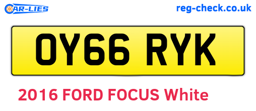 OY66RYK are the vehicle registration plates.