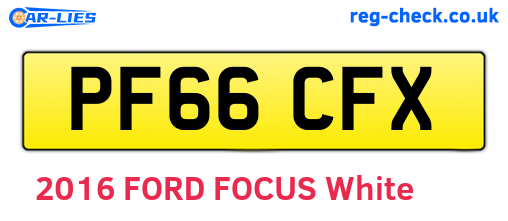 PF66CFX are the vehicle registration plates.
