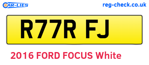 R77RFJ are the vehicle registration plates.