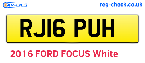 RJ16PUH are the vehicle registration plates.