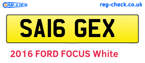 SA16GEX are the vehicle registration plates.