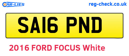 SA16PND are the vehicle registration plates.