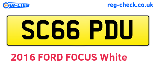 SC66PDU are the vehicle registration plates.