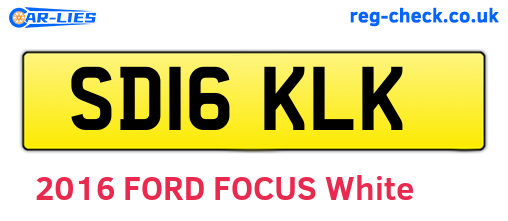 SD16KLK are the vehicle registration plates.