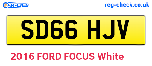 SD66HJV are the vehicle registration plates.