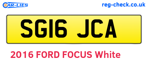 SG16JCA are the vehicle registration plates.