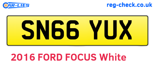 SN66YUX are the vehicle registration plates.