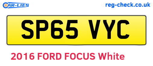 SP65VYC are the vehicle registration plates.