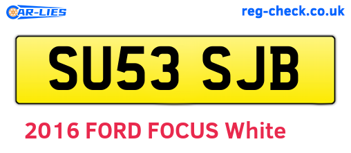 SU53SJB are the vehicle registration plates.