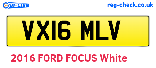 VX16MLV are the vehicle registration plates.