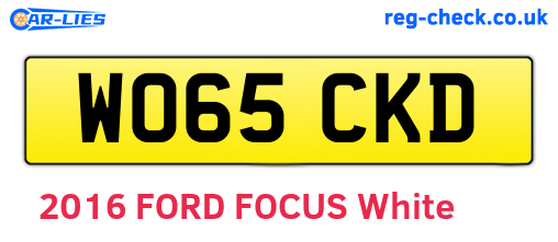 WO65CKD are the vehicle registration plates.