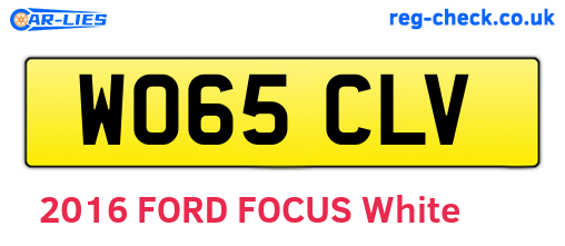 WO65CLV are the vehicle registration plates.