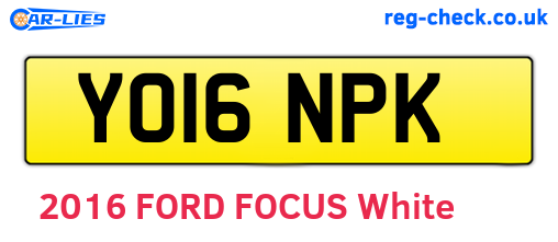 YO16NPK are the vehicle registration plates.